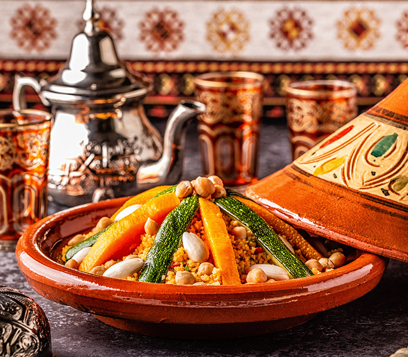 Couscous Le Fez Moroccan food all inclusive Eden Andalou 5 etoiles SPA, suites and aquapark Marrakech