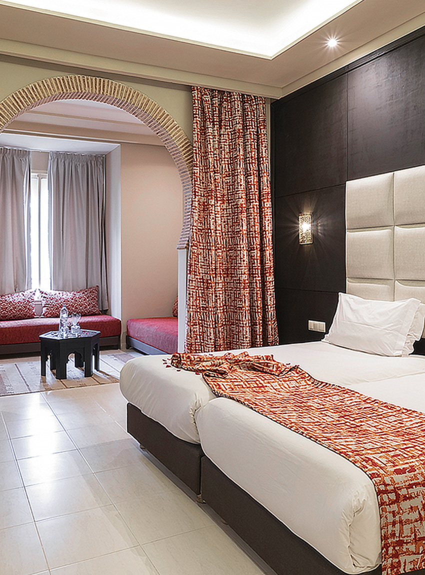 Lit Suite familiale Standard Eden Andalou 5 etoiles SPA, suites and aquapark Marrakech