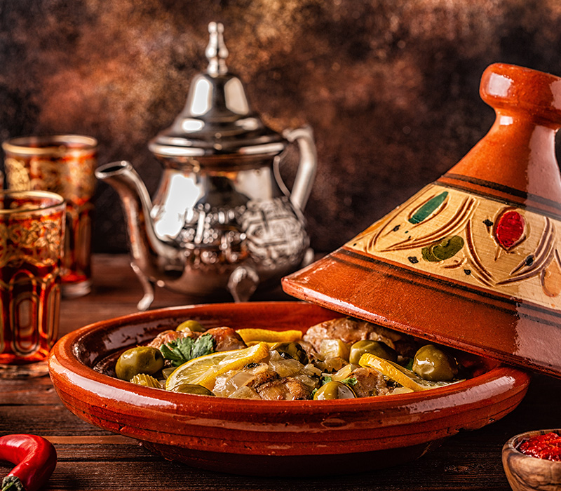 Tajine Le Fez Moroccan food all inclusive Eden Andalou 5 etoiles SPA, suites and aquapark Marrakech