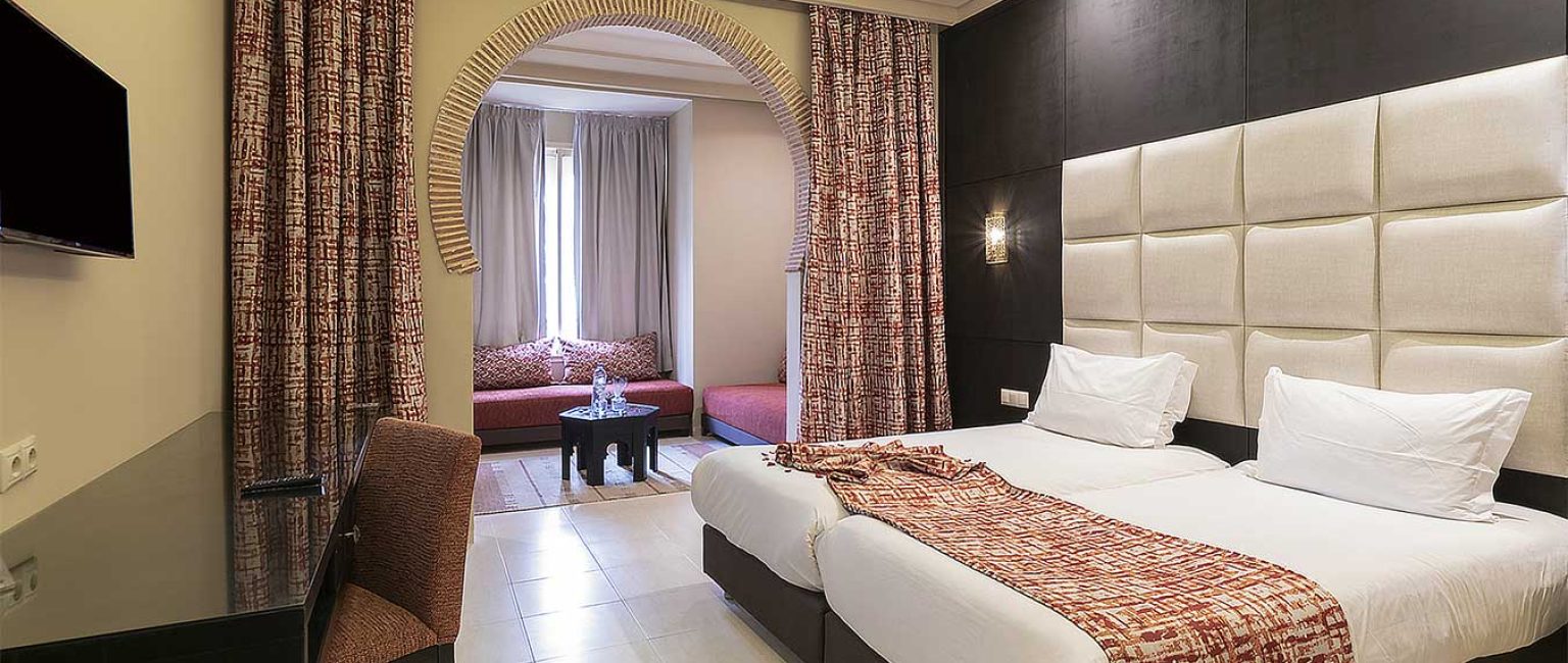 Lit Suite Standard Familiale Eden Andalou 5 etoiles SPA, suites and aquapark Marrakech