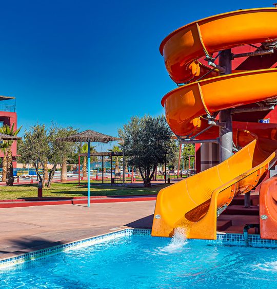 Red & Orange Slide Aquapark Eden Andalou 5 etoiles SPA, suites and aquapark Marrakech ALL inclusive